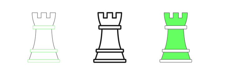 Set line Chess icon isolated on white background. Business strategy. Game, management, finance. Vector © Iryna