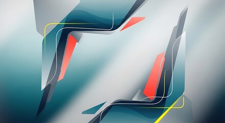 Dynamic abstract composition featuring diagonal lines and shapes design