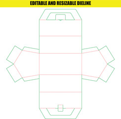 Editable Die Line Template for Folding Box with Cutouts (Vector)