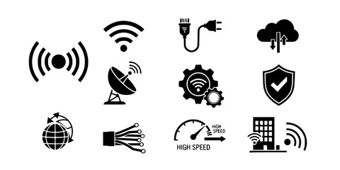 Obraz premium High Speed Fiber Internet Connectivity Icon