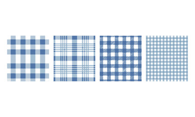 Soft Blue Gingham Seamless Textile Pattern on White vector illustration, easily editable.