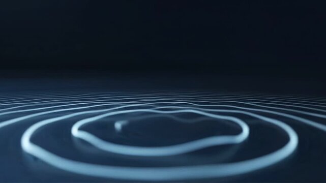 Water drop ripples: Abstract art of concentric ripples in liquid, capturing the moment a water droplet lands, the delicate dance of circles symbolizes change and the chain reaction of impact.