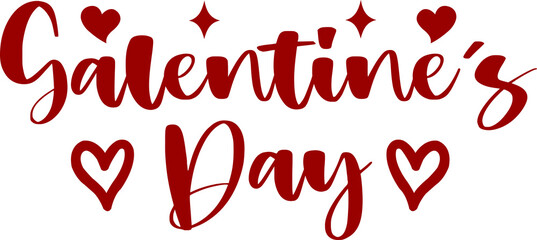 Galentine's Day valentine typography text on plain white transparent isolated background for card, shirt, hoodie, sweatshirt, apparel, tag, mug, icon, poster or badge