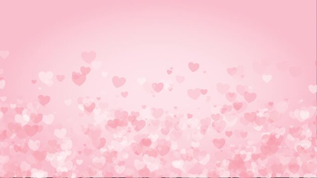 Pink hearts in seamless loop pastel background animation 4k visual effect. Elegant romantic looped animation. Love, wedding, Valentine's Day. Endless seamless video.
