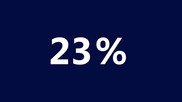 Percentage Twenty Three Percent Sign White Text on Dark Blue Background 23 percent percentage sign