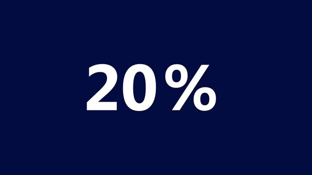 Discount Twenty Percent Off Sale Percentage Sign White Text on Dark Blue Background 20 percent