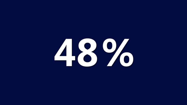 Large White 48 Percent Sign on Dark Blue Background for Infographics and Statistics percentage sign