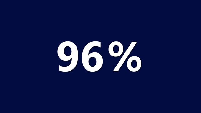 Percentage statistic ninety six percent on dark blue background 96 percent data