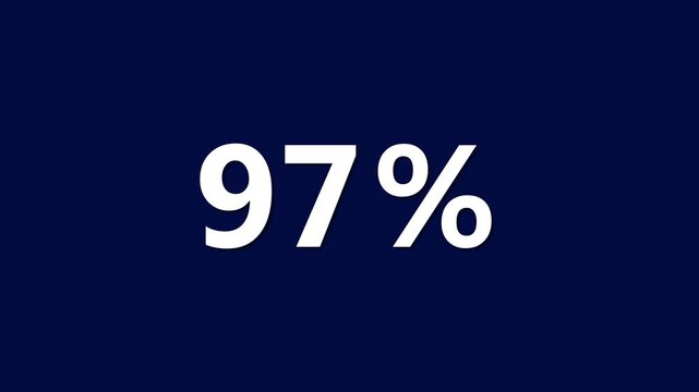 Percentage statistic ninety seven percent on dark blue background 97 percent data