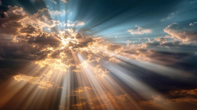 Shining sky with clouds, heaven concept