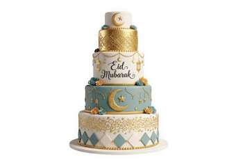 Elegant tiered cake decorated with intricate gold and floral designs for a special celebration
