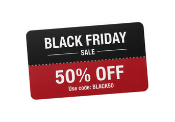 Black friday sale offering fifty percent off various items in a promotional banner