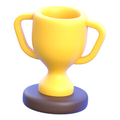 Fototapeta premium Achievement symbol winning trophy for business success 3D icon