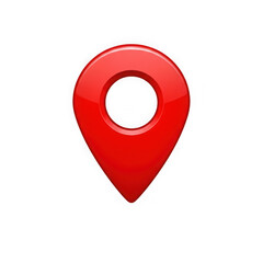 Red map pin marker isolated on black isolated on a transparent background location marker