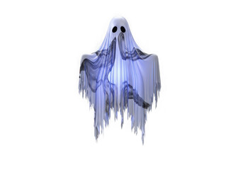 Ethereal ghostly figure emerging from a misty, translucent background