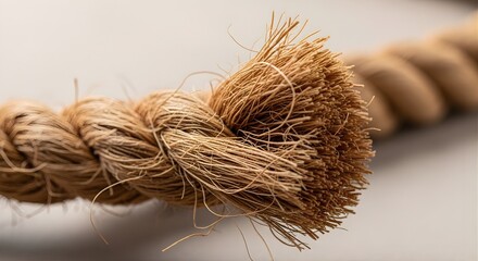 Close-Up Macro of Frayed Hemp Rope End