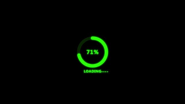 Green loading animation, circle loading icon, circle loading, circular loading mark on black background