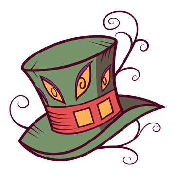 Surreal Mad Hatter hat with a dark, spooky aesthetic, perfect for artistic and imaginative projects.
