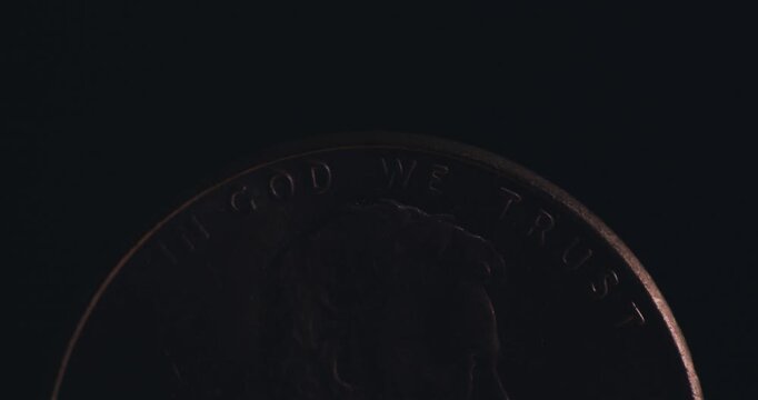 Macro close up of US dime coin