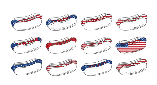 Collection of patriotic american flag bracelets in various designs and colors