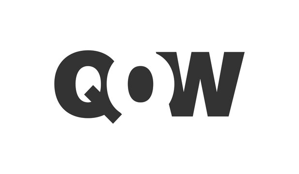 QOW logo design. Initial letter Q O W bold font style for tech startups, consulting, corporate branding. Creative company name, headlines typography identity, trendy logotype.