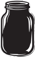 Glass Jar Silhouette Grunge Vector Illustration