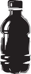 Plastic Bottle Silhouette Grunge Vector Illustration