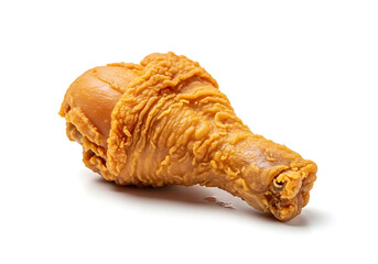 Crispy fried chicken leg on white background for food concepts