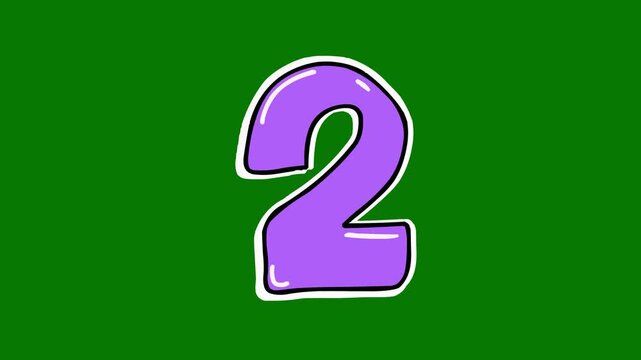 Hand Drawn Colorful Numbers Counting Animation on Green Screen | Playful 2D Hand Drawn Numbers Animation | Educational Counting Numbers Animated Overlay Asset