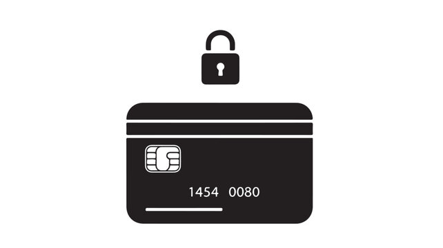 Secure Credit Card Vector Illustration With Lock For Online Payment Security Concept