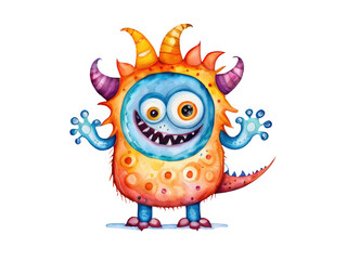 Naklejka premium A whimsical illustration of a small, furry creature with big eyes and a friendly face