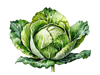 Obraz premium A single cabbage on a plain white background