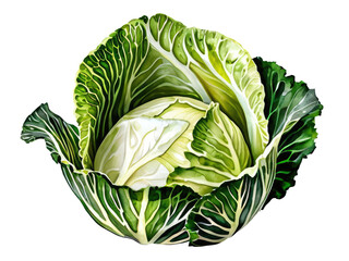 Obraz premium A detailed view of a head of cabbage, perfect for food or vegetable-themed projects