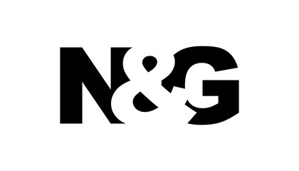 Obraz premium NG logo design in bold style. Black white identity symbol. Modern typography emblem. Corporate branding icon.