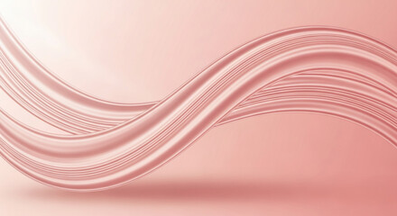 A pink satin ribbon wave across the scene, representing fluidity, luxury, and a smooth texture, useful for backgrounds, presentations, or abstract themes