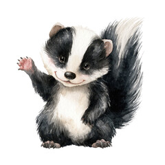 Adorable Hand-Drawing of a Cute Badger with Playful Expression