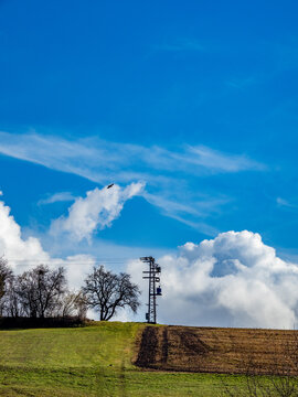 Endmast mit Trafostation