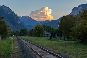 Le chemin de fer &agrave; Bedous