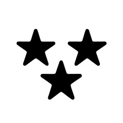 Obraz premium Three Simple Black Star Shapes on White Background for Graphic Design