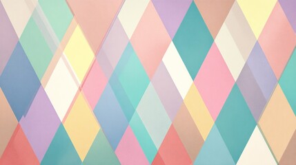 Obraz premium Geometric Pattern in Soft Pastel Tones with Vibrant Colors Creating a Modern Abstract Background
