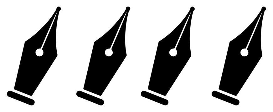 fountain pen nib icon set