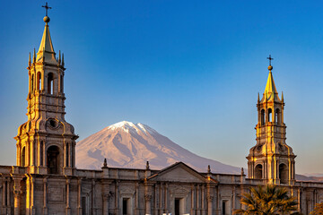 Fototapeta premium The Basilica Cathedral of Arequipa in Peru