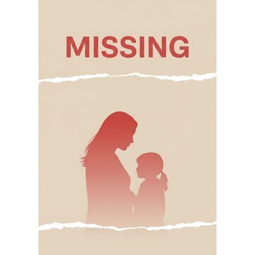 Missing person poster with mother and child silhouette