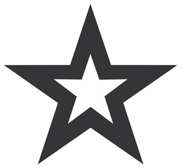 Fototapeta premium Monochrome Star Vector Illustration, Outlined Shape, Geometric Design, Symbol of Success or Achievement, Decorative Graphic Element