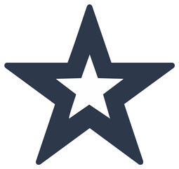 Obraz premium Bold geometric dark blue star shape with a white inner star representing achievement and quality
