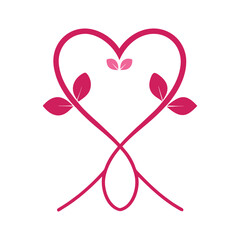 intertwined stems heart shape vector