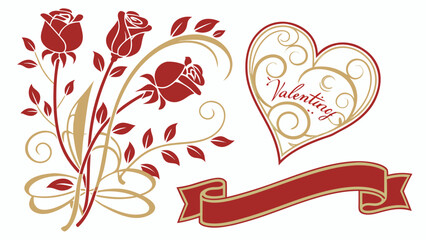 valentine heart with floral ornament