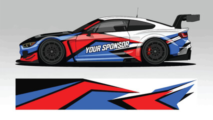 Obraz premium Modern Racing Livery Design for Car and Motorcycle Vector Illustration