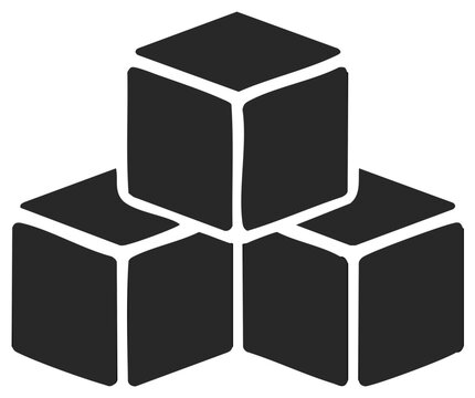 Stack of Black Cubes Simple Geometric Arrangement Three Dimensional Shapes