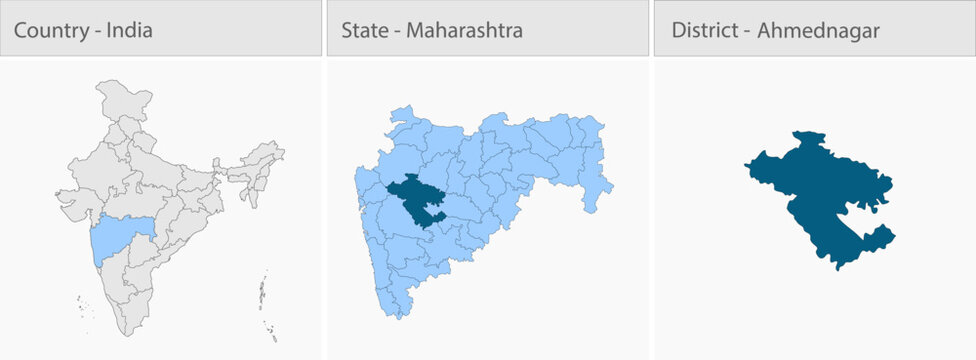 Ahmednagar_Map_Vector detailed map illustration graphic for educational reference, geographic visualization, design layouts, presentations, digital me